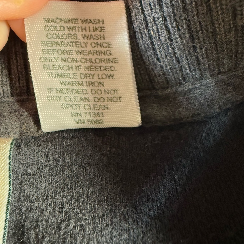 LL Bean Gray Zip Cardigan Jacket Mens XL Cotton Mock Neck Office Neutral Classic - Picture 10 of 11